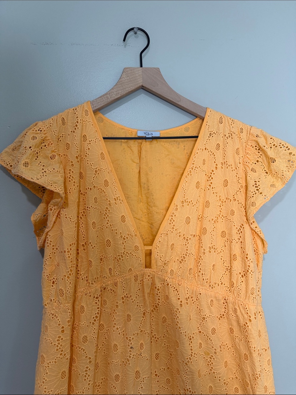 Rails Bright Orange V-Neck Dress with Cut Out XL - Picture 2 of 6